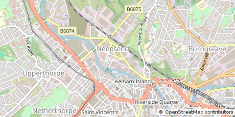 Map of Sheffield, South Yorkshire