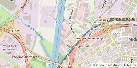 Map of Middlesbrough, Cleveland