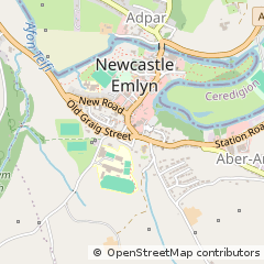 Map of Newcastle Emlyn, Carmarthenshire