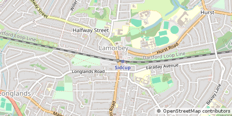 Map of Sidcup, Kent