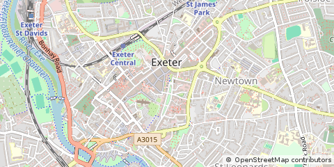 Map of Exeter, Devon