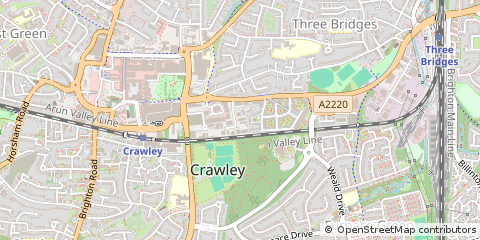 Map of Crawley, West Sussex