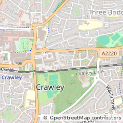 Map of Crawley, West Sussex