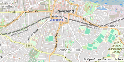 Map of Gravesend, Kent