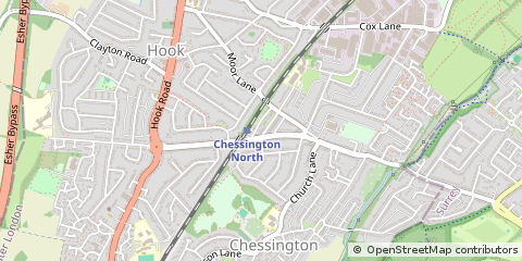 Map of Chessington, Surrey