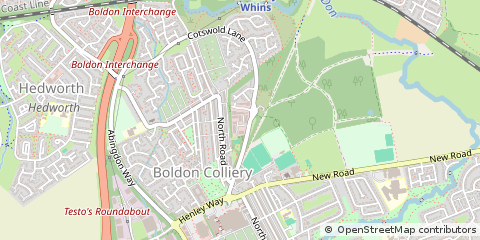 Map of Boldon Colliery, Tyne and Wear