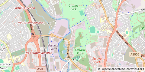 Map of Stoke on Trent, Staffordshire