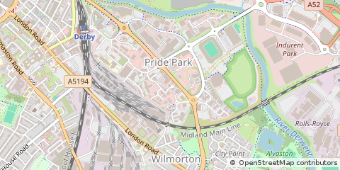 Map of Derby, Derbyshire