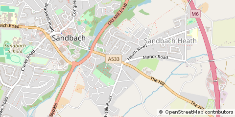 Map of Sandbach, Cheshire