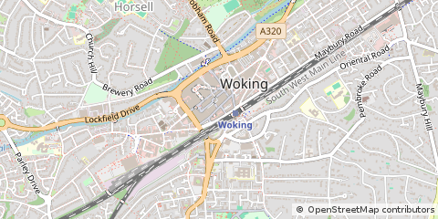 Map of Woking, Surrey
