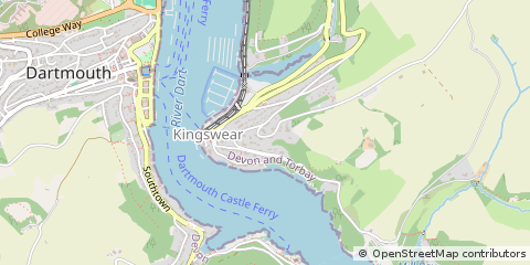 Map of Dartmouth, Devon