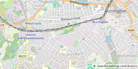 Map of Accrington, Lancashire