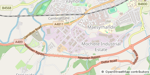 Map of Newtown, Powys