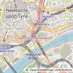 Map of Newcastle Upon Tyne, Tyne and Wear