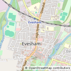 Map of Evesham, Worcestershire