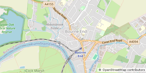 Map of Bourne END, Buckinghamshire