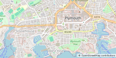 Map of Plymouth, Devon