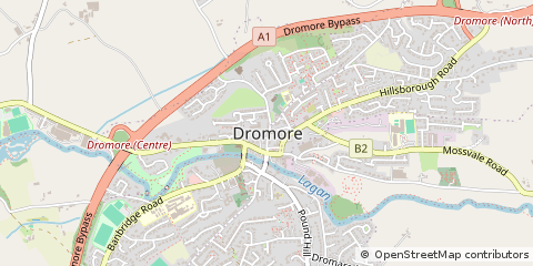 Map of Dromore, County Down