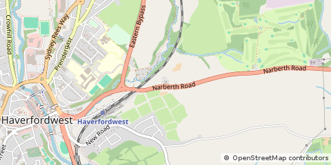 Map of Haverfordwest, Pembrokeshire