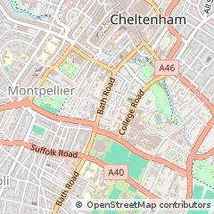 Map of Cheltenham, Gloucestershire