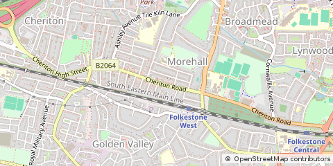 Map of Folkestone, Kent