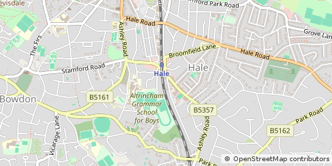 Map of Altrincham, Cheshire