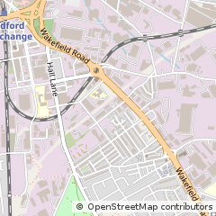 Map of Bradford, West Yorkshire
