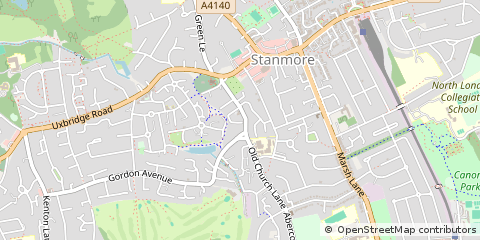 Map of Stanmore, Middlesex