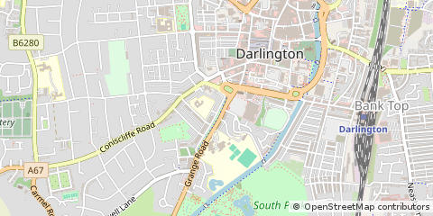 Map of Darlington, County Durham