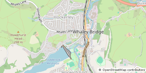 Map of Whaley Bridge, Derbyshire