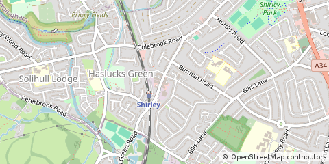 Map of Solihull, West Midlands
