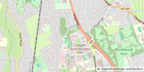 Map of Cheadle, Cheshire