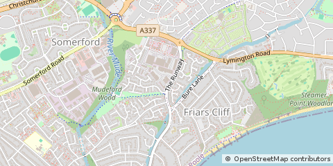 Map of Christchurch, Dorset
