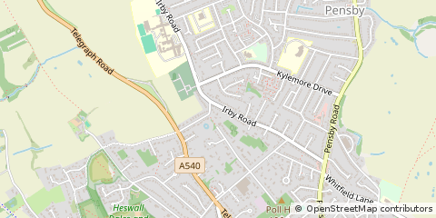 Map of Wirral, Merseyside