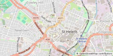Map of ST. Helens, Lancashire