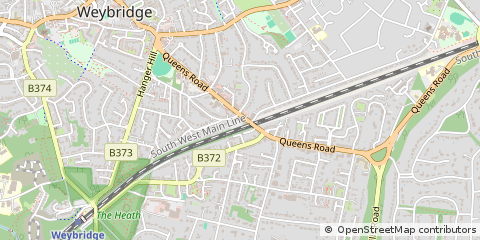 Map of Weybridge, Surrey