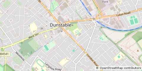 Map of Dunstable, Bedfordshire