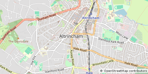 Map of Altrincham, Greater Manchester