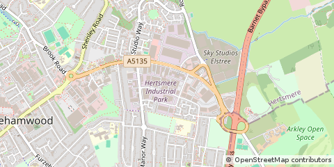 Map of Borehamwood, Hertfordshire
