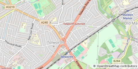 Map of Surrey, Tolworth