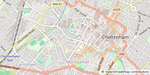 Map of Cheltenham, Gloucestershire