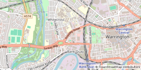 Map of Warrington, Cheshire