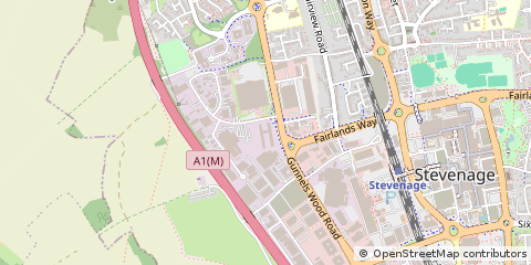 Map of Stevenage, Hertfordshire