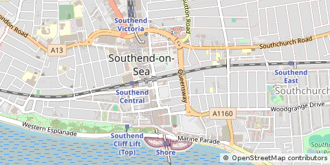 Map of Southend-on-SEA, Essex