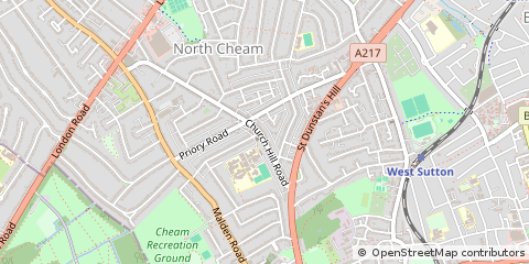 Map of Sutton, Surrey