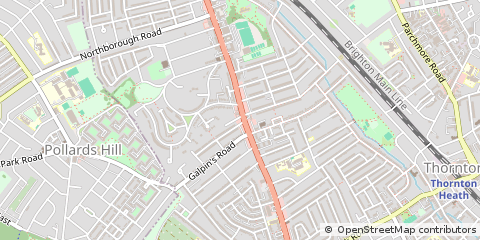 Map of Thornton Heath, Surrey