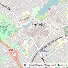 Map of Lichfield, Staffordshire