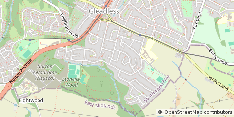 Map of Sheffield, South Yorkshire