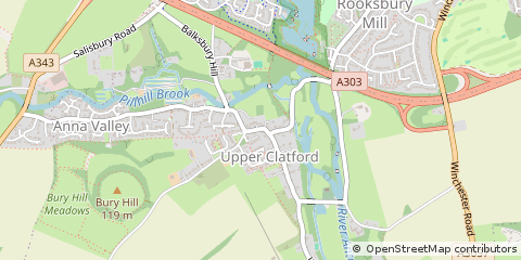 Map of Upper Clatford, Hampshire