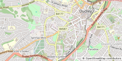 Map of Dudley, West Midlands